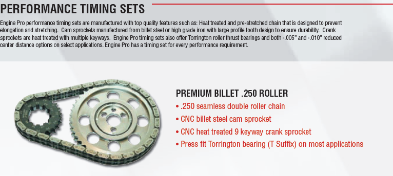 Engine Pro Adjustable Billet Roller Timing Chain Set for Chevrolet SBC 350 400