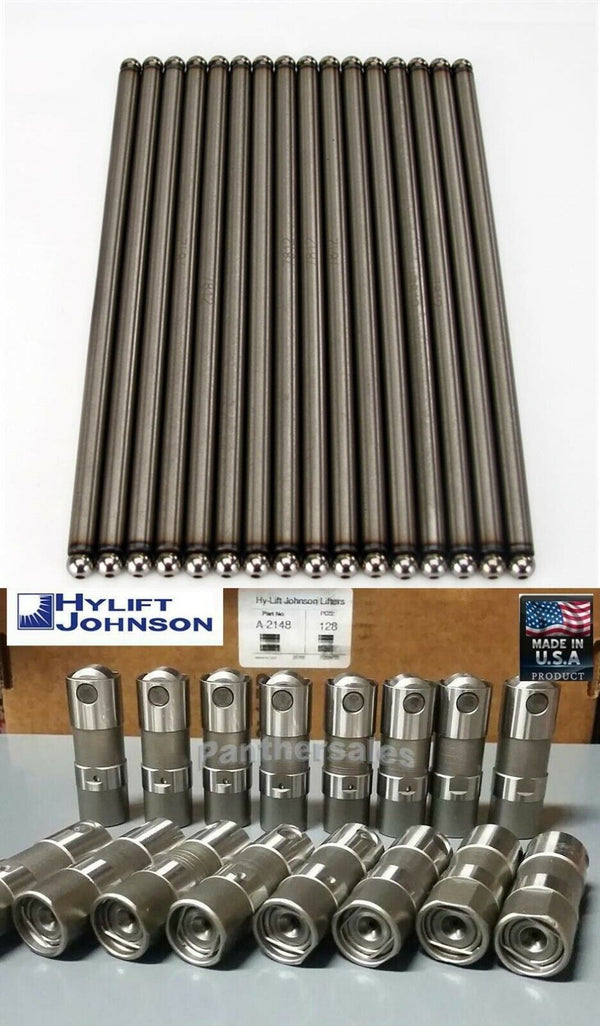 1987-1997 Chevy 350 5.7 Hylift-Johnson GM Roller Lifters Pushrods 16 US MFG