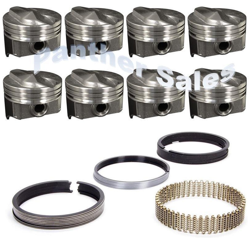 Chevy 7.4 454 Silvolite Hypereutectic Coated 30cc Dome Pistons Rings Set 8 .020