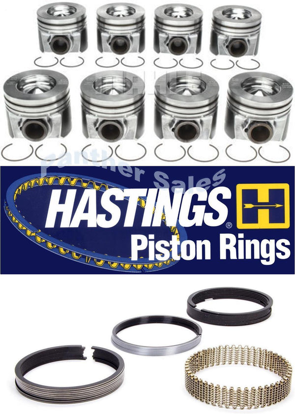 2008-10 Ford 6.4L 6.4 Powerstroke Diesel Mahle Pistons Hastings Rings .50mm 020