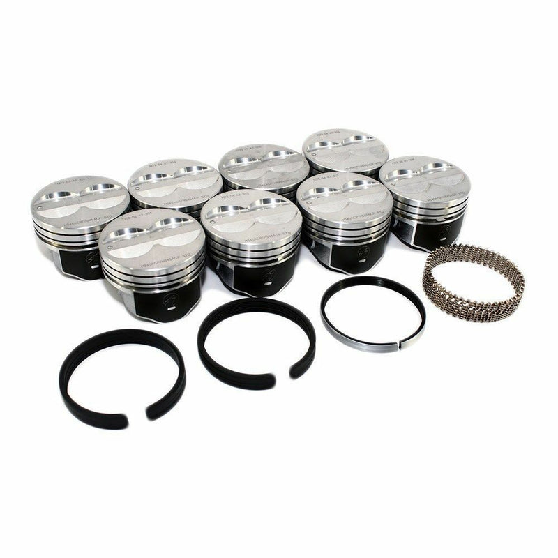 SPEED PRO Chevy 350 Hypereutectic Coated Flat Top Pistons Cast Rings 9.3:1 +.030