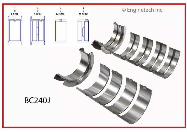 .010 Main Bearings Set for 1962-2001 Ford SBF 255 260 289 302 V8 4.2L 5.0L