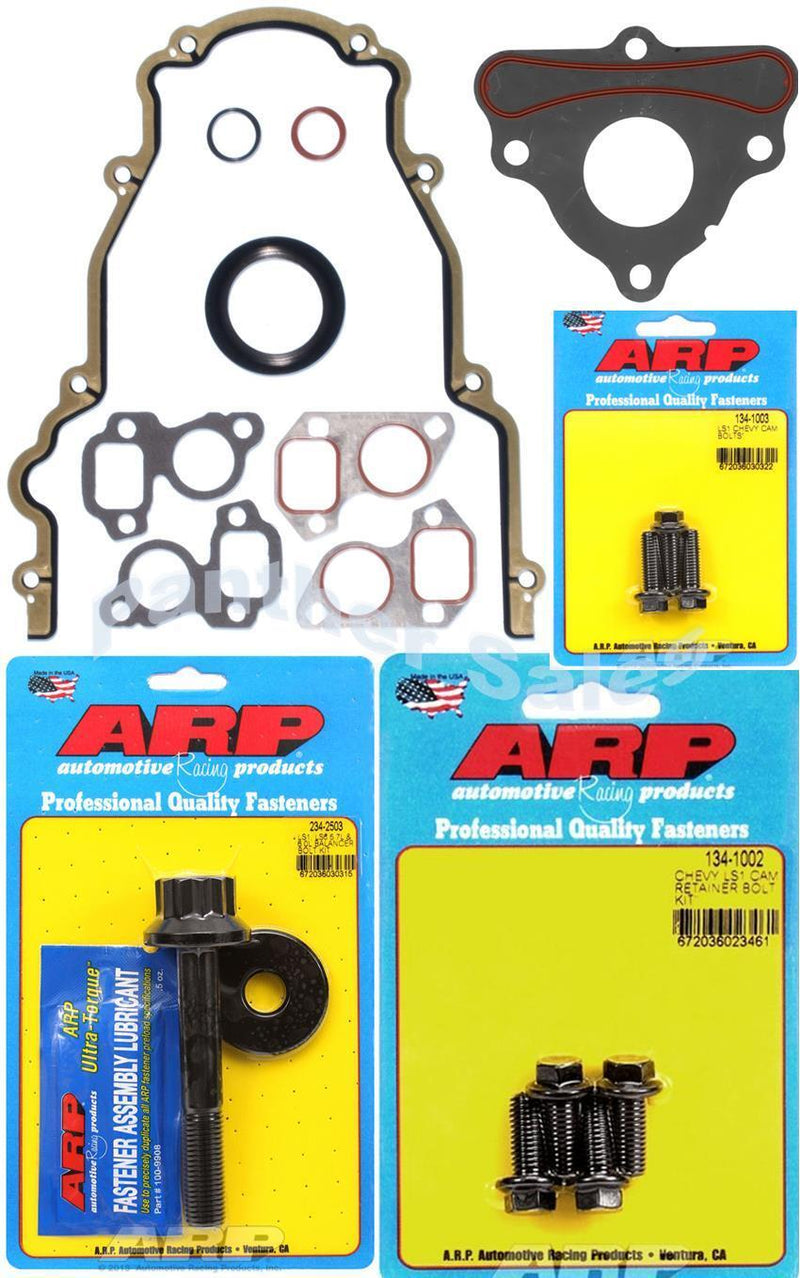 Chevy GMC 4.8 5.3 5.7 6.0 LS LS1 LS3 LS6 Timing Cover Gasket ARP Bolt Kit