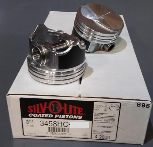 Chevy 7.4 454 Silvolite Hypereutectic Coated 10cc Dome Pistons Rings Set 8 .030"