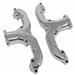 Cast Exhaust Manifolds - Silver Ceramic SBC 283 327 350 400