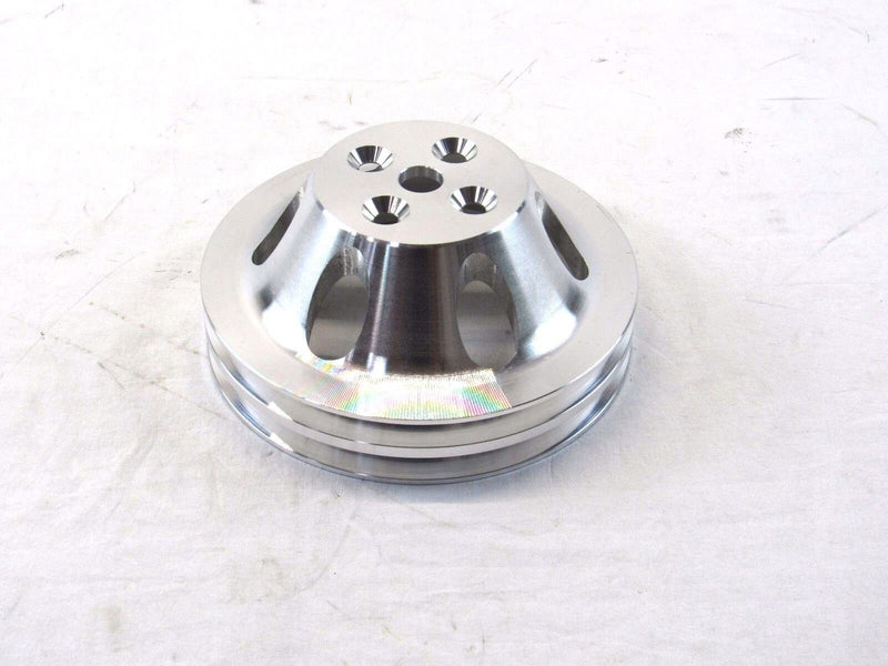 Chevy 396-454 Aluminum Short Water Pump Pulley 2 Groove Satin E43052
