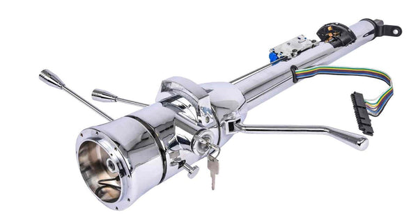 28'' Tilt Steering Column Automatic W/ Key and Wheel Adapter Chrome S81022C