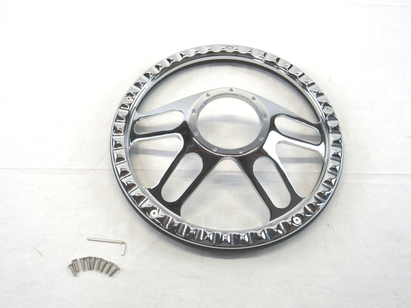 Aluminum 14'' Steering Wheel Half Wrap Black Leather (9 Hole) S82011H