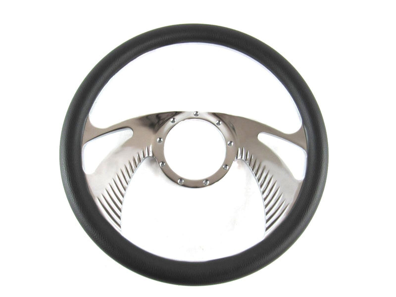 Billet Aluminum 14'' Steering Wheel Half Wrap Black Leather (9 Hole) S82003