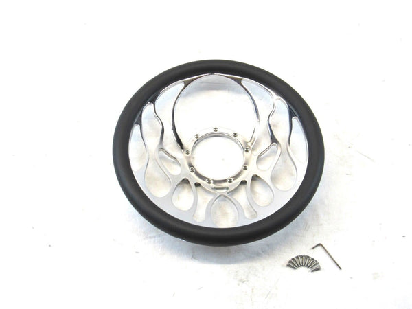 Billet Aluminum 14'' Steering Wheel Half Wrap Black Leather (9 Hole) S82004