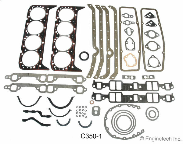 Full Engine Gasket Set for Early 2 Piece Rear Seal Chevrolet SBC 283 327 350 5.7