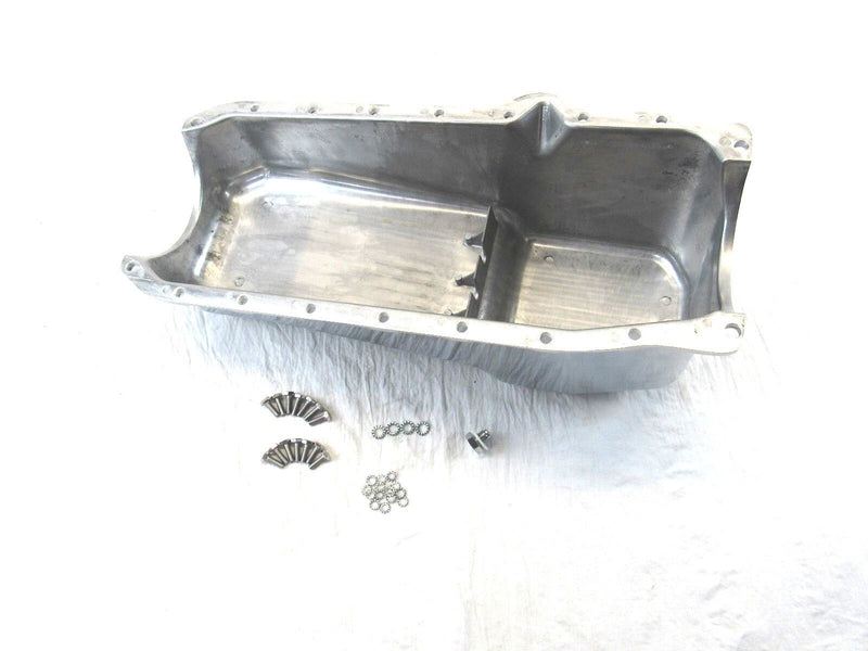 1986-02 SBC Chevy 350 Aluminum Finned Oil Pan Pass Side 1PC RM Polished E44003P