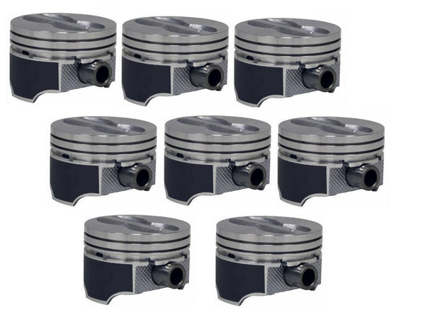 P5016(8) Coated Skirt Flat Top Pistons Set for Chevrolet Small Block 350 5.7L