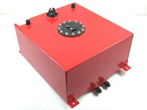 Aluminum 15 Gallon Fuel Cell Tank With Sender 0-90 ohm Red F51006R
