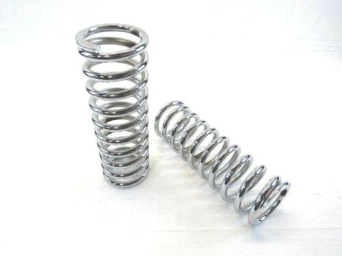 10" Tall Coil Over Shock Springs, ID: 2.5", Rate: 350lb, Chrome C21607C