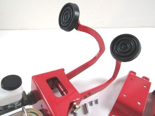 Universal Under-Floor Manual Brake / Hydraulic Clutch Pedal Assembly Red B11001