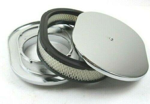 12'' Oval Smooth Top Air Cleaner w/ Filter Element Chrome E40034C