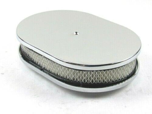 12'' Oval Smooth Top Air Cleaner w/ Filter Element Chrome E40034C
