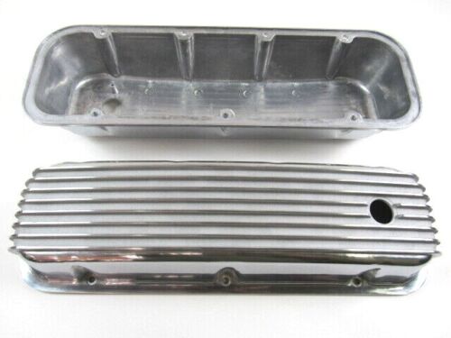 1965-95 BBC Chevy 396-454-502 Tall Finned Aluminum Valve Covers Polished E41103P
