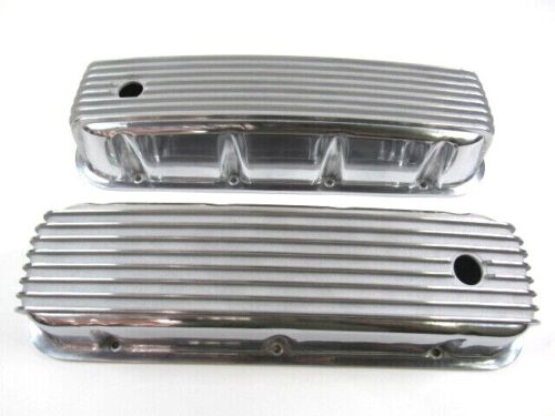 1965-95 BBC Chevy 396-454-502 Tall Finned Aluminum Valve Covers Polished E41103P