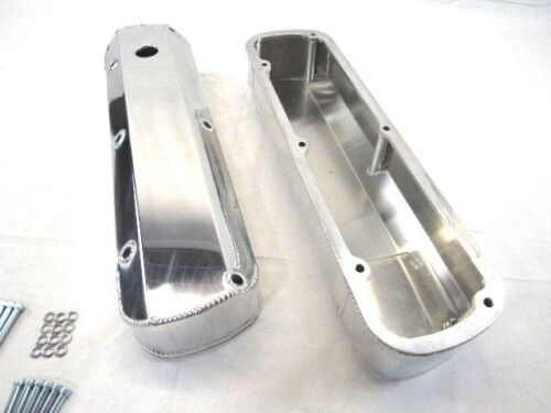 SBF Ford 289/302/351 Fabricated Tall Alum Valve Covers Polished E41343P