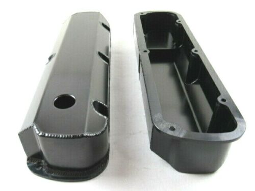 SBF Ford 289-351 Fabricated Alum. Tall Valve Cover Set Black Anodize E41341BK