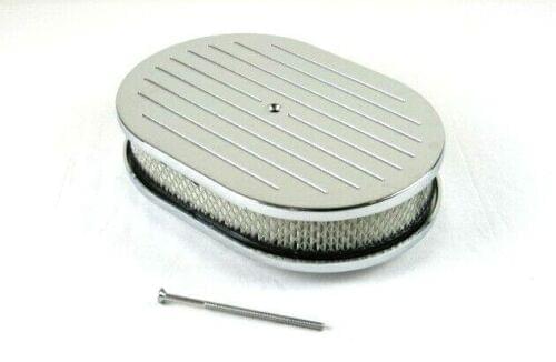12'' Oval Ball Milled Air Cleaner w/ Element Chrome E40033C