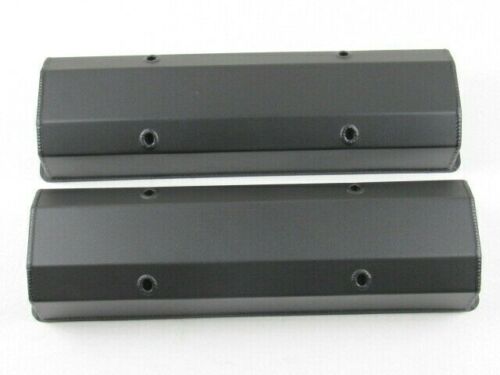 1958-87 Chevy 327 350 Fabricated Aluminum Tall Valve Covers Black E41302BC