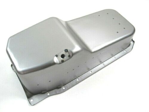 1986-UP SBC Chevy 350 1PC RMS Stock Steel Oil Pan Pass Side Dip Raw E44023