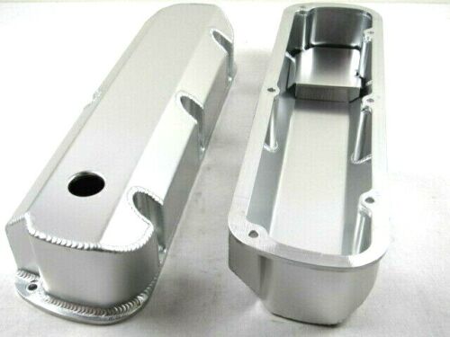 SBF Ford 289-351 Fabricated Alum. Tall Valve Cover Set Clear Anodized E41341CA