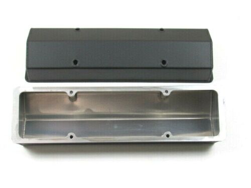 Chevy 327 350 383 Fabricated Alum. Tall Valve Covers Black Coated E41307BC