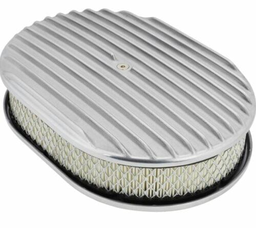 12'' Oval Finned Air Cleaner w/ Element Polished E40031P