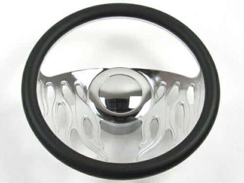 Billet Aluminum 14'' Steering Wheel w/ Column Adapter and Horn BPS-2002C