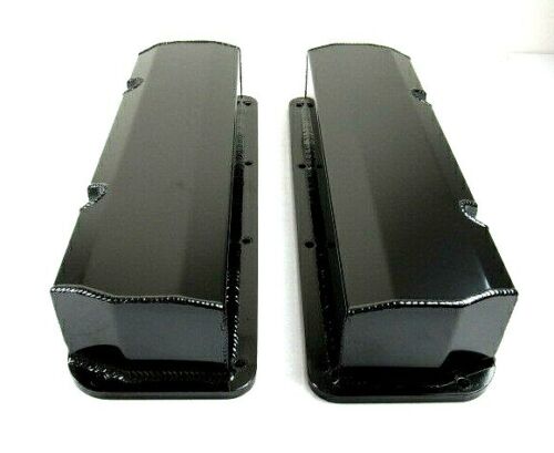 Ford 351C Tall Fabricated Aluminum Valve Cover Pair Black Anodized E41355BK